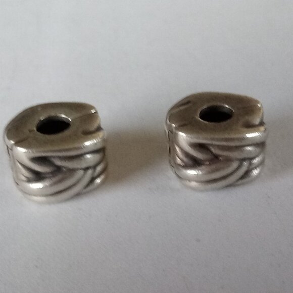 set 2 Pandora Sterling Silver Forget Knot Clips Set - Picture 1 of 2